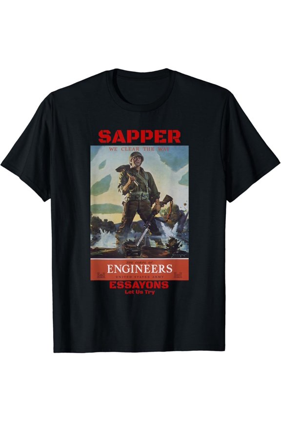 Sapper Combat Engineer Sapper Tab Military Sapper Demolition T-Shirt