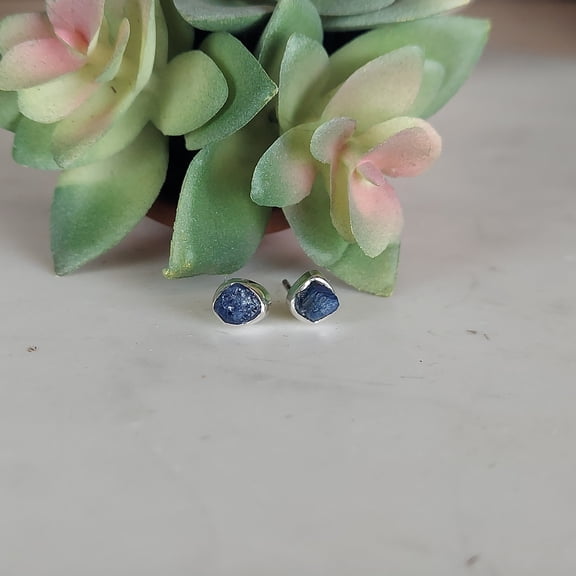 Sapphire Bezel Set Stud Earrings