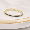thumbnail image 1 of Sapphire Blue CZ Skinny Crystal Band Ring in Sterling Silver, Gold Vermeil Crystal Pave Ring, Stacking Rings,, 1 of 4