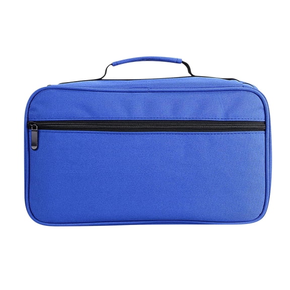 Sapphire Blue Canvas Artist Supply Organizer Featuring 33.5x18.5cm Design & Elastic Loop Storage For Painting Tools Management System