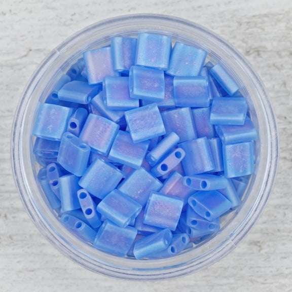 Miyuki Sapphire Blue Matte Rainbow Tila  Loose Beads, 25g Bag, Mack and Rex