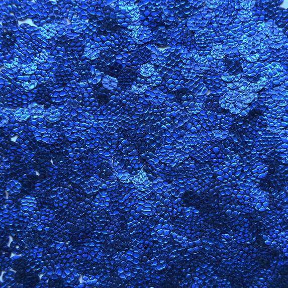 Sapphire Blue Sequins 6mm Lizard Snakeskin Texture Opaque Effect Made in USA