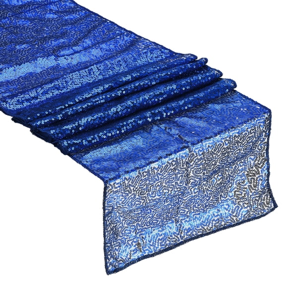 Sapphire Blue Table Runner 108" x 12", Long Shining Sequin Table Runner, 2Pcs