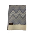 thumbnail image 1 of Sapphire Blue woolen Scarf with zigzag Prints For Women Exquisite Unique Summer/Spring Collection Lightweight Soft Scarf Shawl Wrap., 1 of 5