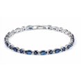 thumbnail image 1 of Sapphire Bracelet 14K Gold Plating Yellow Gold Plated, Sapphire Tennis Bracelet for Women, Gift For Her, Sapphire Tennis Bracelet, 1 of 5