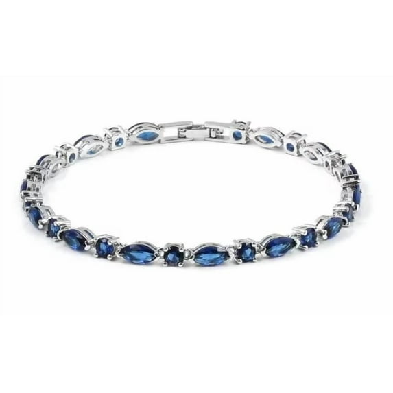 Sapphire Bracelet 14K Gold Plating Yellow Gold Plated, Sapphire Tennis Bracelet for Women, Gift For Her, Sapphire Tennis Bracelet