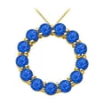 thumbnail image 1 of Sapphire Circle of life Eternity Pendant in 18K Yellow Gold Vermeil over 925 Silver, 1 of 1
