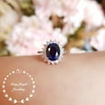 thumbnail image 1 of Sapphire Classic Halo Ring, 3 Carats 8*10 Oval Sapphire,Princess Diana Engagement Ring,September Birthstone, 1 of 4