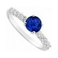 thumbnail image 1 of Sapphire & Diamond Engagement Ring 14K White Gold, 0.50 CT - Size 9, 1 of 1