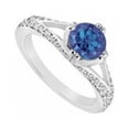 thumbnail image 1 of Sapphire & Diamond Engagement Ring 14K White Gold, 1.00 CT - Size 7.5, 1 of 1