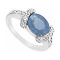 thumbnail image 1 of Sapphire & Diamond Ring 14K White Gold, 3.50 CT - Size 6, 1 of 1