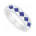 thumbnail image 1 of Sapphire & Diamond Wedding Band 14K White Gold, 2.10 CT - Size 5.5, 1 of 1
