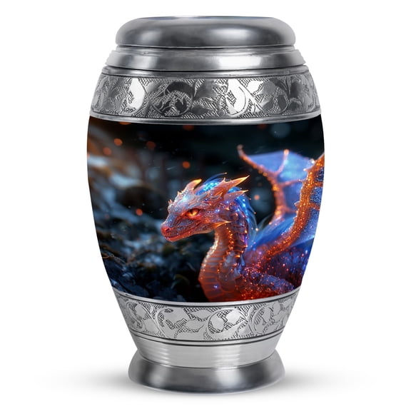 Sapphire Dragon Funeral Urns For Human Ashes Adult - Human Urns For Ashes - Small Urn For Human Ashes - Metal Urns For Ashes - Mom Urns For Human Ashes - Urn For Ashes For Men (Size - 3inch, Pcs1)