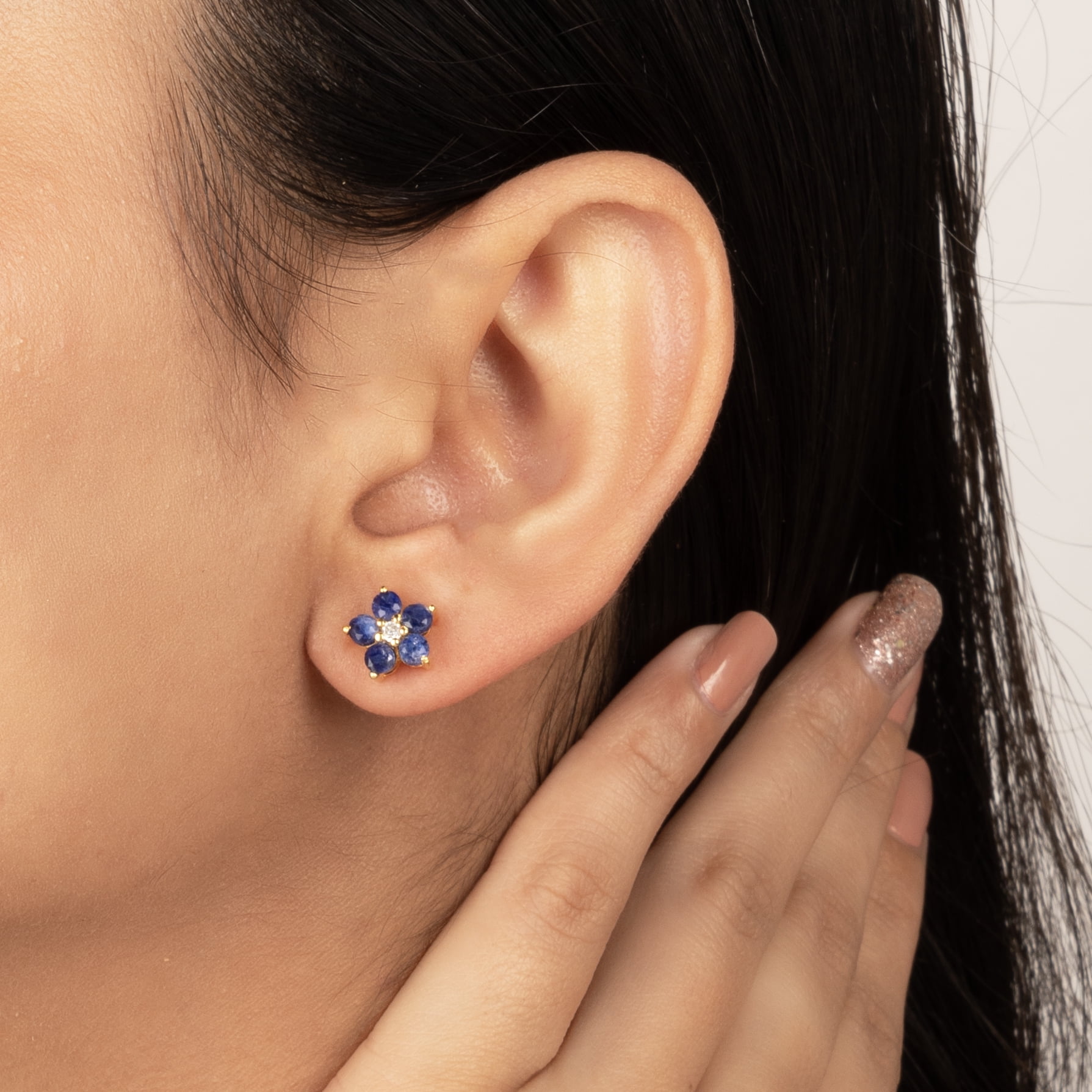 AUDRIELLE Sapphire Earring Gold Vermeil Handmade Gemstone 925 Sterling Silver Jewelry