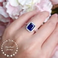 thumbnail image 1 of Sapphire Engagement Ring, 3 Carats 7*9 mm Rectangular Cut Royal Blue Genuine Lab Grown Sapphire Ring,, 1 of 4