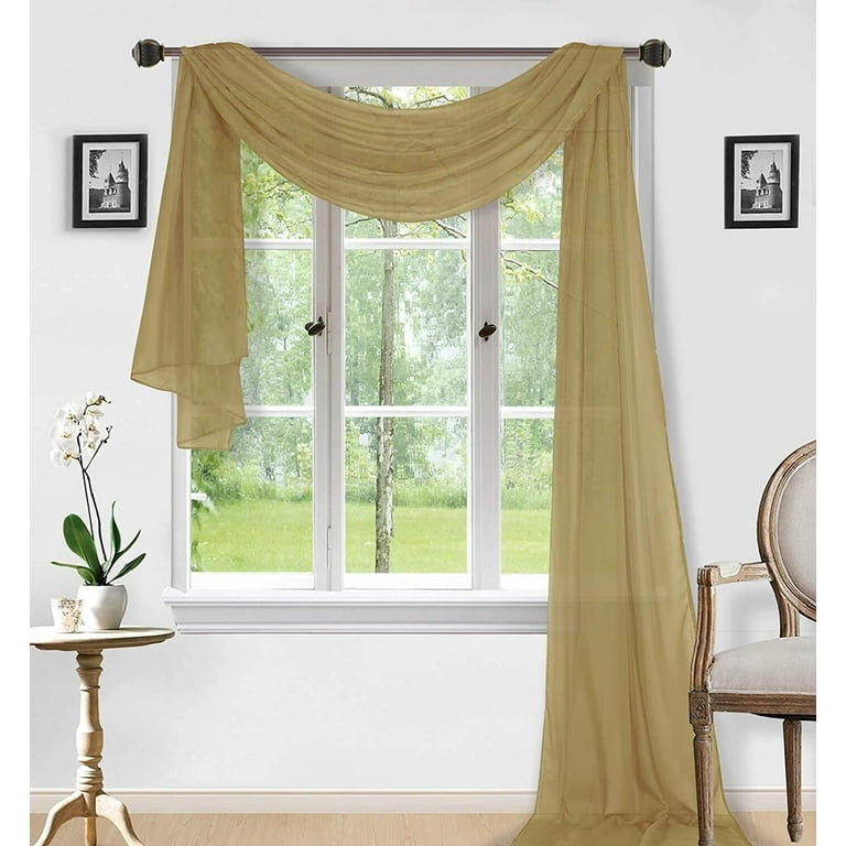 Gold sheer hotsell scarf valance