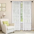 thumbnail image 1 of Sapphire Home 2 Panels Crushed Ruffle Sheer Window Curtain Panels 95" Length, Semi-Sheer Voile Rod Pocket Horizontal Crushed Ruffled Curtains for Living Room/Bedroom, Gypsy, 95", White, 1 of 1
