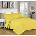 thumbnail image 1 of Sapphire Home 3-Piece Full/Queen Oversize Bedspread Coverlet Bedding Set w/2 Shams, Soft Touch, Solid, Stylish Embossed Pattern, All-Season Oversize Comforter Bed Cover, Emma Queen Yellow, 1 of 3