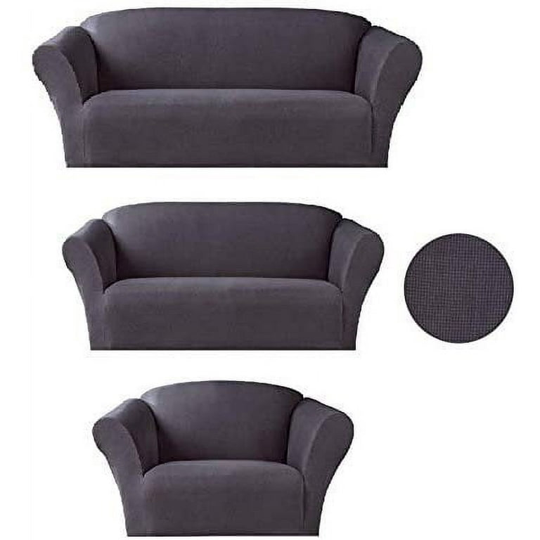 Sapphire Home 3 Piece SlipCover Set for Sofa Loveseat Couch Arm