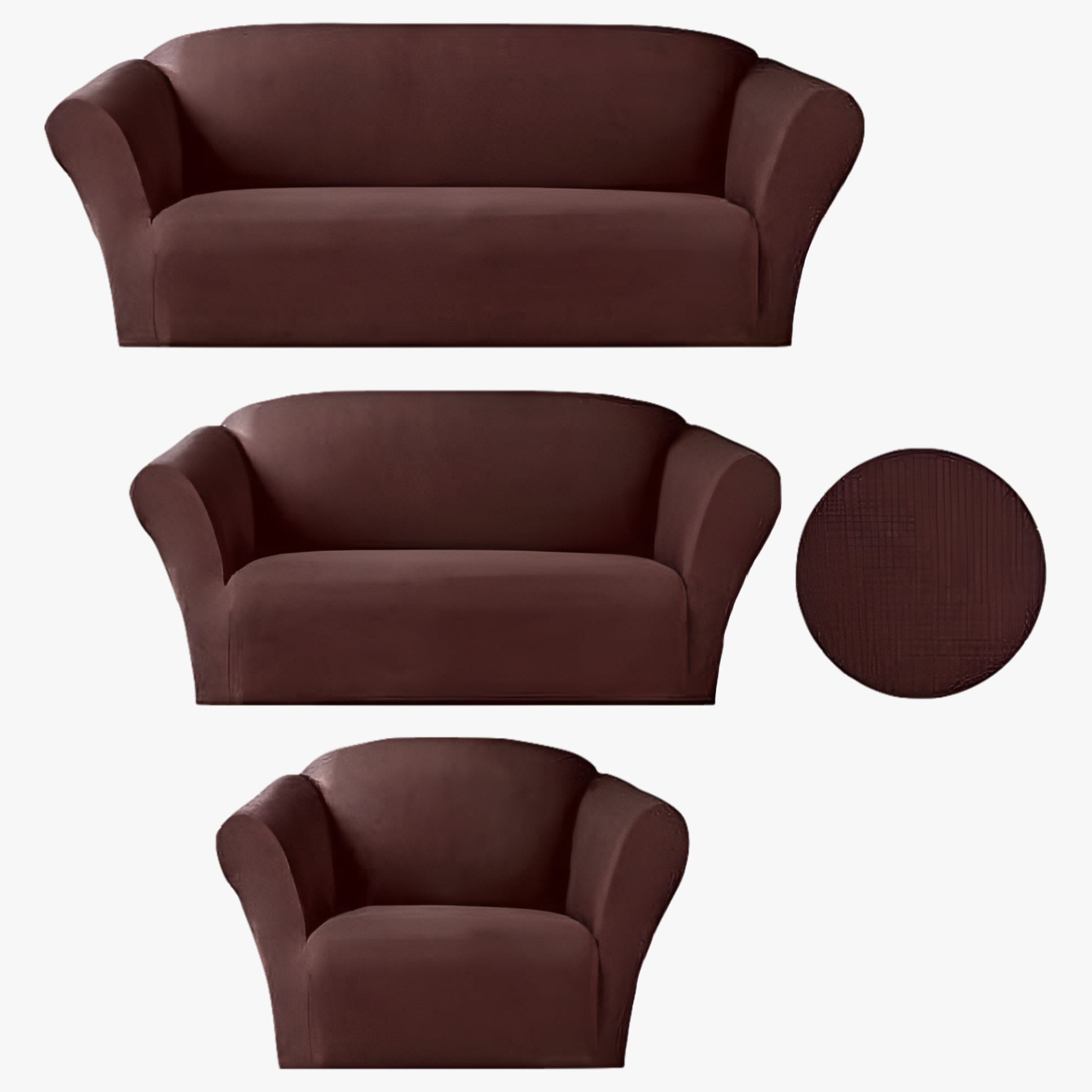 Sapphire Home 3-Piece SlipCover Set for Sofa Loveseat Couch Arm