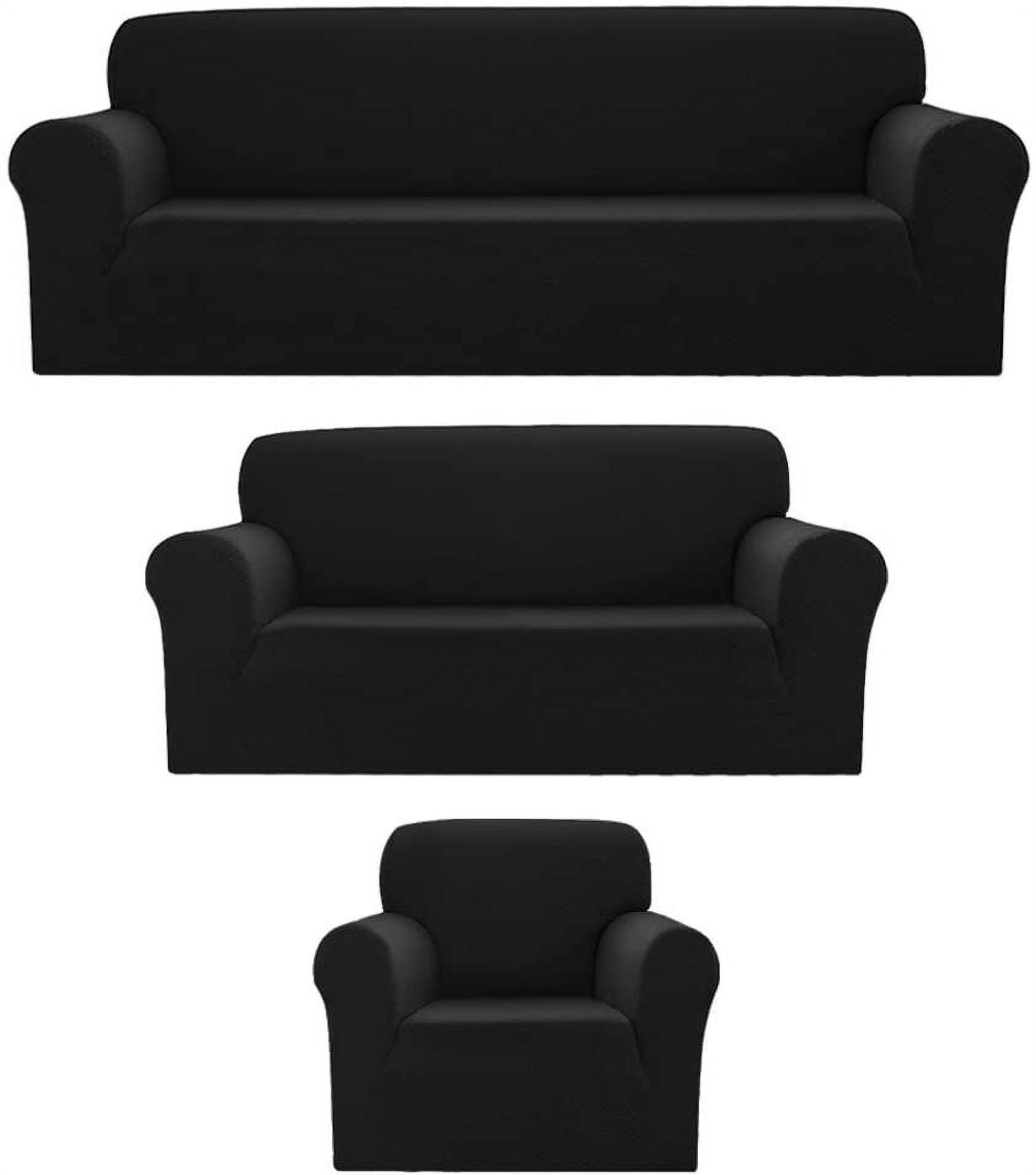 Sapphire Home 3pc SlipCover Set for Sofa Loveseat Couch, Form fit