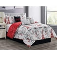 thumbnail image 1 of Sapphire Home 7 Piece Queen Comforter Set with Shams Bedskirt Cushions, Paris Eiffel Tower Theme Bed Cover Bed in a Bag, Red White, 7pc Comforter Queen Paris Red, 1 of 6