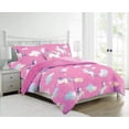 thumbnail image 1 of Sapphire Home 8 Piece Full Size Girls Kids Teens Comforter Set Bed in Bag, Shams, Sheet Set & Decorative Toy Pillow, Kids Comforter Bedding w/Sheets, Horse Pony Unicorn Stars Pink, 8pc Horse-Unicorn, 1 of 1