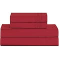 thumbnail image 1 of Sapphire Home King Sized Bed Sheet Set - Comfy Sheets - Hypoallergenic Bedsheets for Sleeping - Microfiber Bedding - Deep Pocket, Soft - Cotton-Like - 4pc Set w/Fitted Sheet, Micro,K,Red, 1 of 1