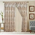 thumbnail image 1 of Sapphire Home Traditional Floral Beige Rod Pocket Curtains, 55” x 84” (2 Panels), 1 of 1