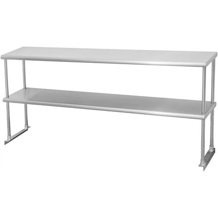 Sapphire Manufacturing NSF Stainless Steel Worktable-Mount Double Overshelf 12" Deep x 36" Wide x 31" High
