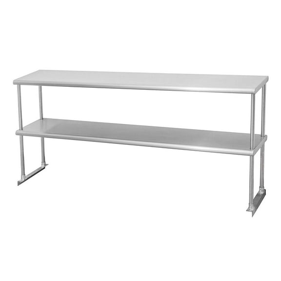 Sapphire Manufacturing NSF Stainless Steel Worktable-Mount Double Overshelf 12" Deep x 60" Wide x 31" High
