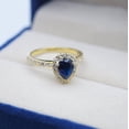 thumbnail image 1 of Sapphire Ring, 925 Sapphire Ring, Pear Cut Sapphire Ring, Halo Ring, September Birthstone, Bridal Ring, Anniversary Gift For Women, 1 of 3