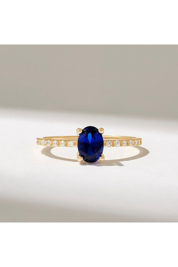 Sapphire Ring, Minimalist Ring for Women, 14k gold plated silver ring Dainty Gold Ring, Gift for Wife