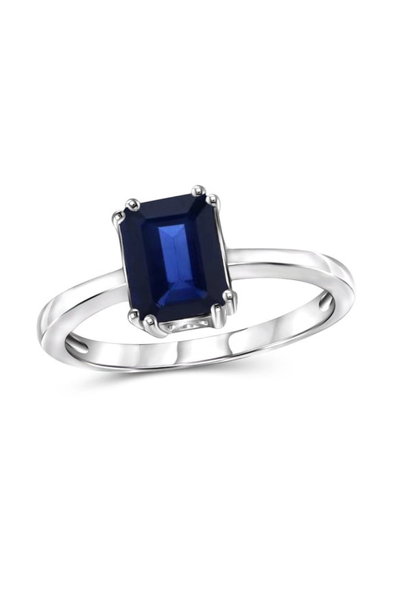 Sapphire Rings Emerald Cut Rings Engagement Ring 925 Sterling Silver Ring Gift for him