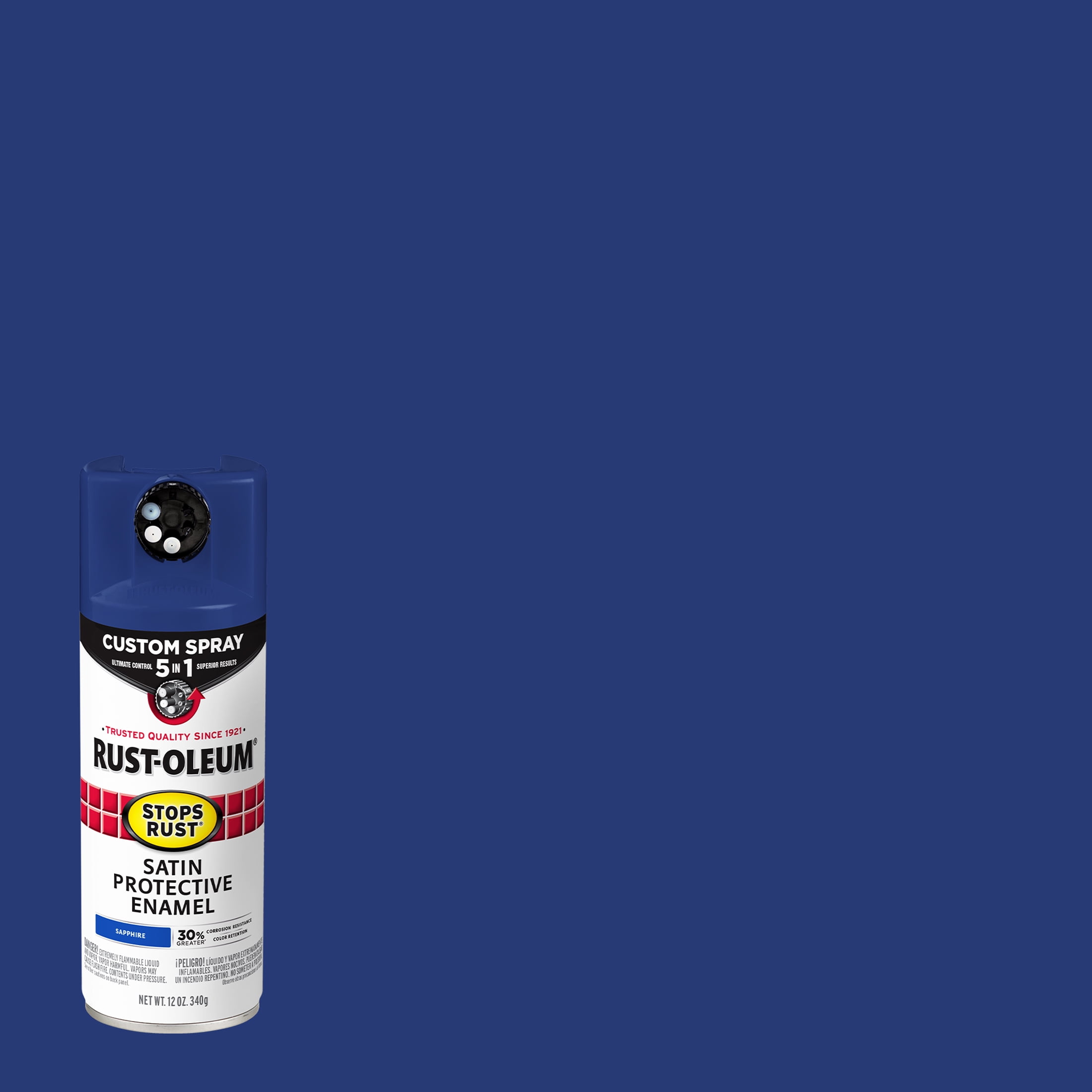 6 Pack, Sapphire, Rust-Oleum Stops Rust Custom Spray 5 in 1 Satin