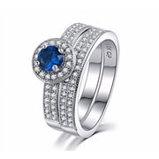 Sapphire Simulated Micro Inserted Band Ring size 7