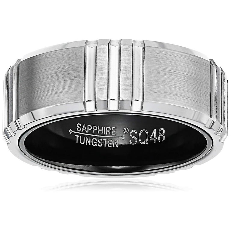 Black PVD & Tungsten Beveled-Edge 8mm Band Black PVD & Tungsten Beveled-Edge 8mm Band