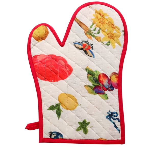 Sapphire-Web Heat Resistant Oven Mitts Extra Long Kitchen Gloves For Cooking Cotton Linen Non-Slip Oven Mitts