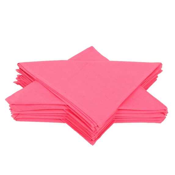 Sapphire-Web Kitchen Cloth Napkins 18 by 18 Inches, 12 Pack Pink Dinner Napkins, Cotton Blend Soft Durable Napkins