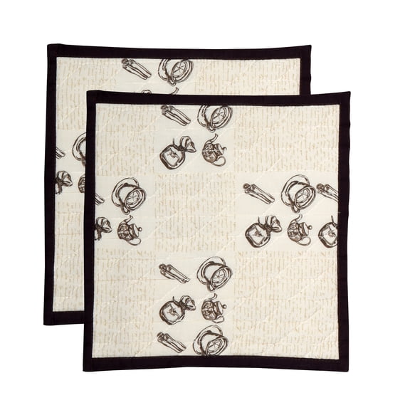Sapphire-Web Pot Holders Heat Resistant 480 ℉Non Slip Printed Comfortable Cotton Lining Kitchen Women Men Cooking Baking Microwave Machine Washable Set of 2 (8 Inch by 8 Inch)
