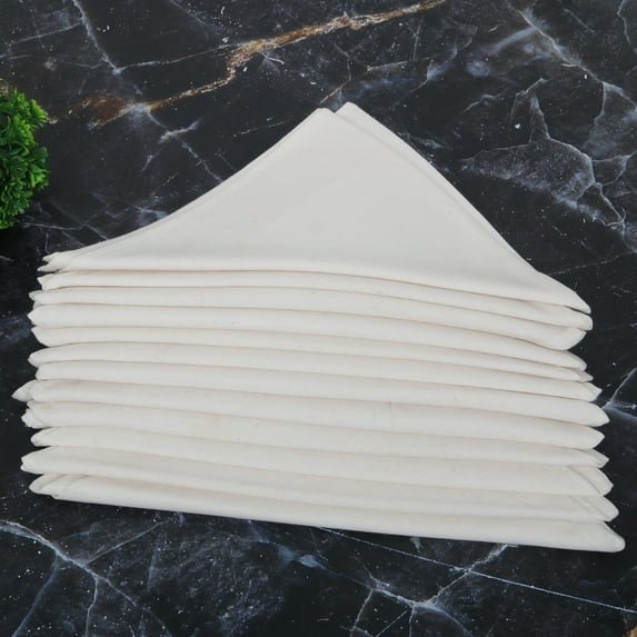 Sapphire-Web White Cotton Napkins Cloth 18 x 18 Oversized 100% Natural Bulk Linens for Dinner, Events, Weddings Set of 12