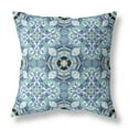 thumbnail image 1 of Sapphire White Cloverleaf Boho Suede Throw Pillow, 1 of 4
