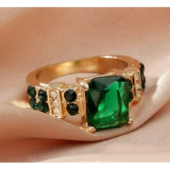 Sapphire Zircon Ring Colorful Explosion Design Copper Band Geometric European Style Sizes 6 7 8 9 10 Chic Ring