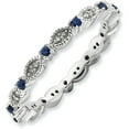 thumbnail image 1 of Sapphire and Diamond Sterling Silver Polished Ring, 1 of 7