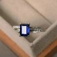 thumbnail image 1 of Sapphire engagement ring, September birthstone, sterling silver, promise ring, 1 of 4