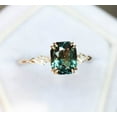 thumbnail image 1 of Sapphire engagement ring, Unique teal sapphire Bicolor green blue ring 925Silver yellow gold Plated Ring Gift For Love, 1 of 4