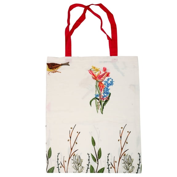 Sapphire-web Multicolor Celendula Print Pure Cotton 1 Piece Tote Bag 15 Inch By 18 Inch