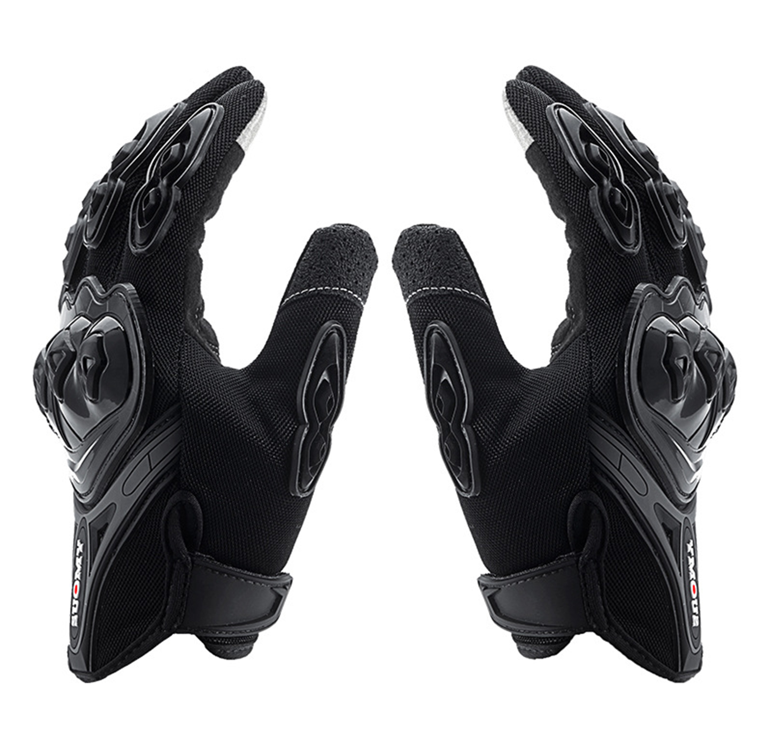 SapphireShack Motorcycle Gloves, Motocycle Gloves, PVC Hard Shell Breathable Lightweight Motorcyle Gloves, Touchscreen Motorcycle Riding Gloves for Road Racing, Motocross, Cycling(Black,L,1 Pairs)