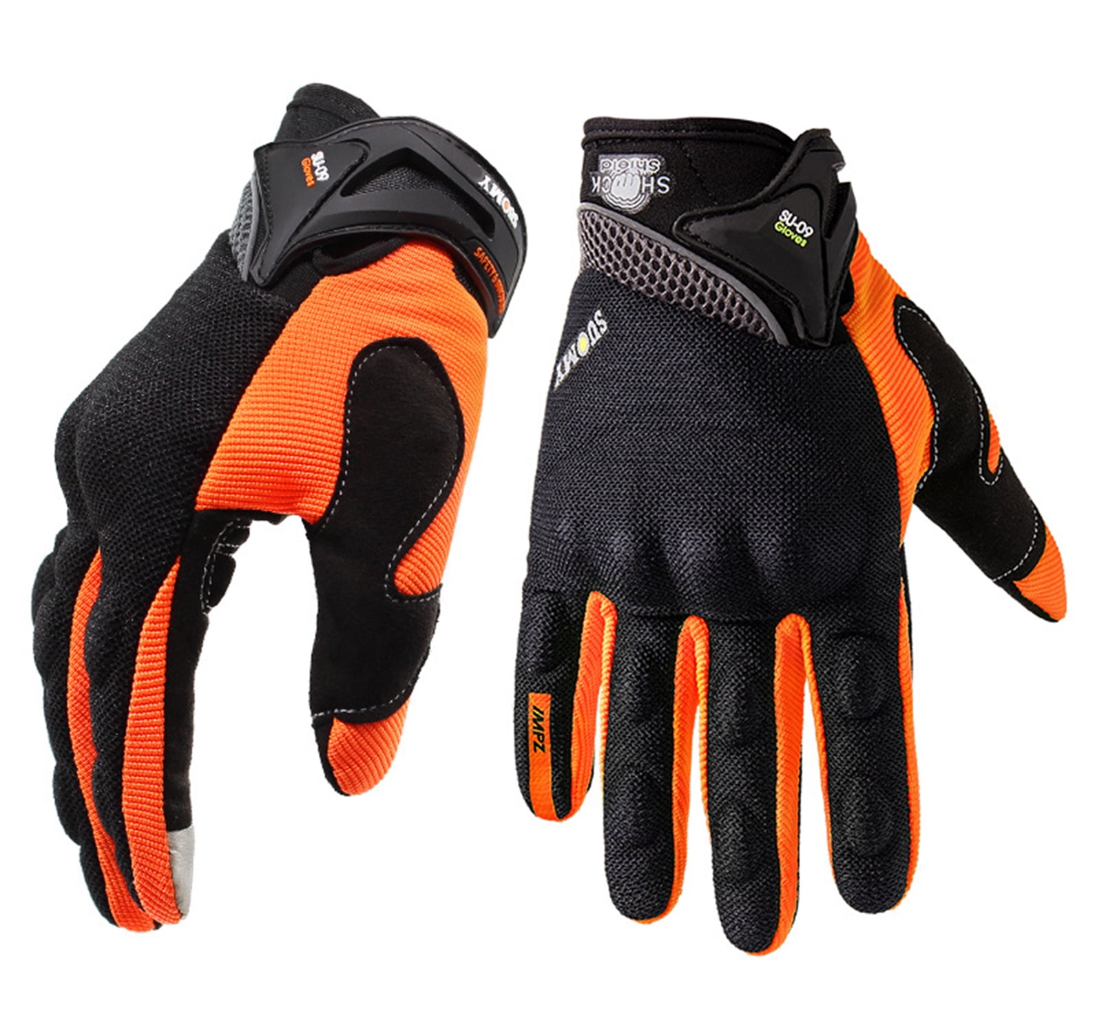 SapphireShack Motorcycle Gloves, Motocycle Gloves, Sponge Breathable Lightweight Motorcyle Gloves, Touchscreen Motorcycle Riding Gloves for Road Racing, Motocross, Cycling(Orange,XL,1 Pairs)
