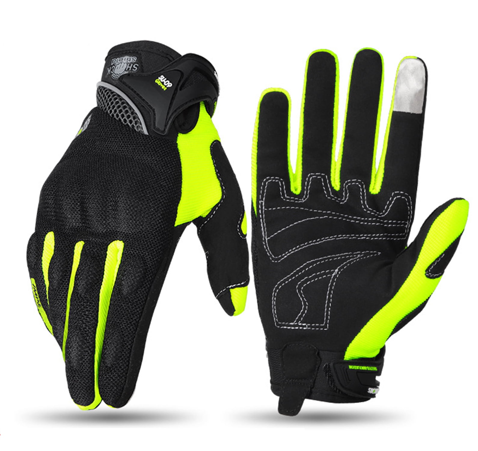 SapphireShack Motorcycle Gloves, Motocycle Gloves, Sponge Breathable Lightweight Motorcyle Gloves, Touchscreen Motorcycle Riding Gloves for Road Racing, Motocross, Cycling(Green,XL,1 Pairs)